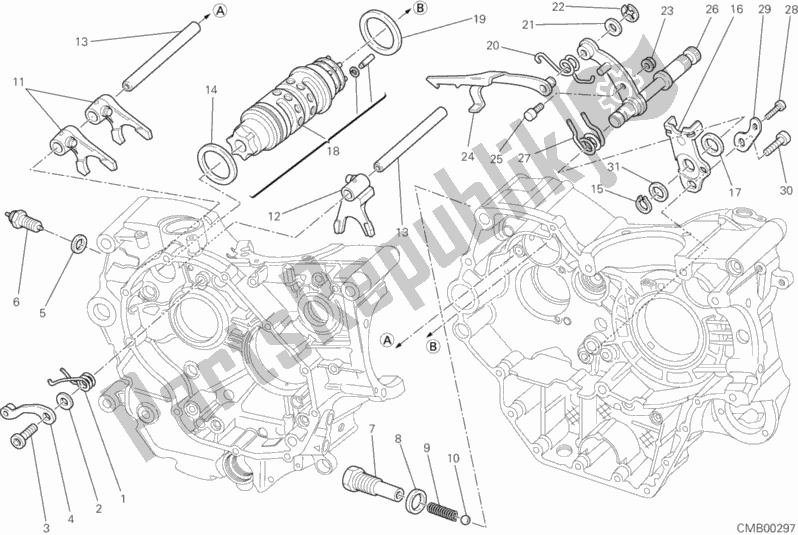 Toutes les pièces pour le Mécanisme De Changement De Vitesse du Ducati Hypermotard 1100 EVO USA 2010
